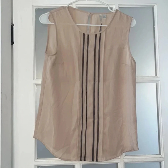 🎈4 LISTINGS FOR $20! LC Lauren Conrad Casual tank top in tan with black - Picture 1 of 8